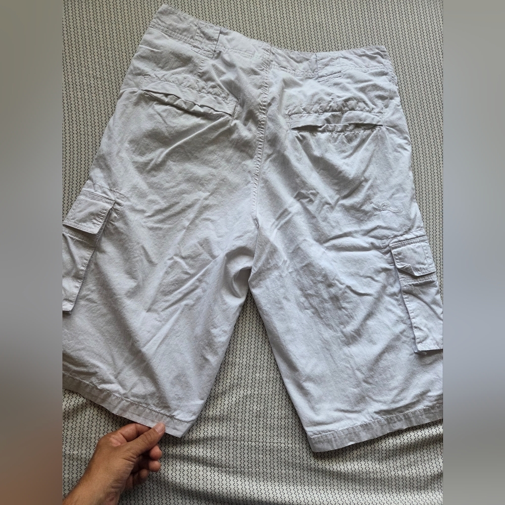 Rocawear Vintage Y2K All White Cargo Mens Shorts Below The Knee Waist 34